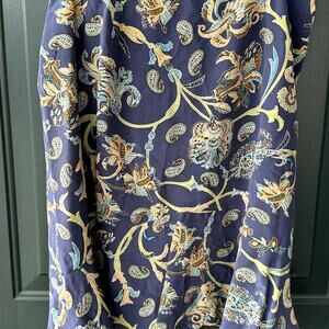 Vintage Talbots Sz 16W 100% Silk Floral & Paisley Watercolor Print Skirt Office